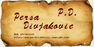 Persa Divjaković vizit kartica